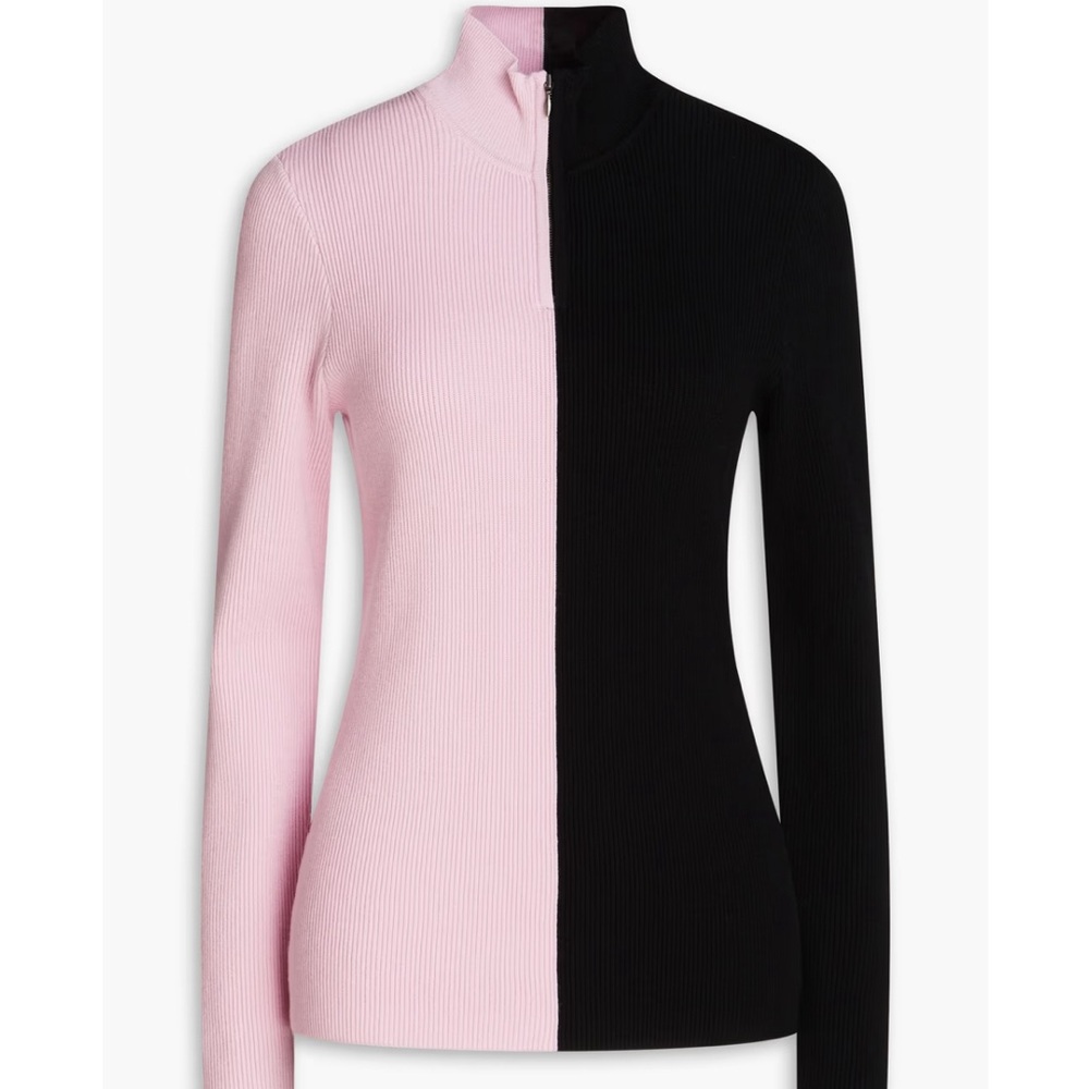 Pink and Black Half-Zip Sweater Stine Goya
